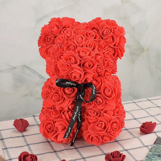 Ursuleț Din Trandafiri Artificiali Roșii În Cutie Ursuleț Din Trandafiri Artificiali Roșii În Cutie