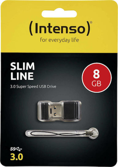 Intenso Slim Line 8GB USB 3.0 Stick Μαύρο