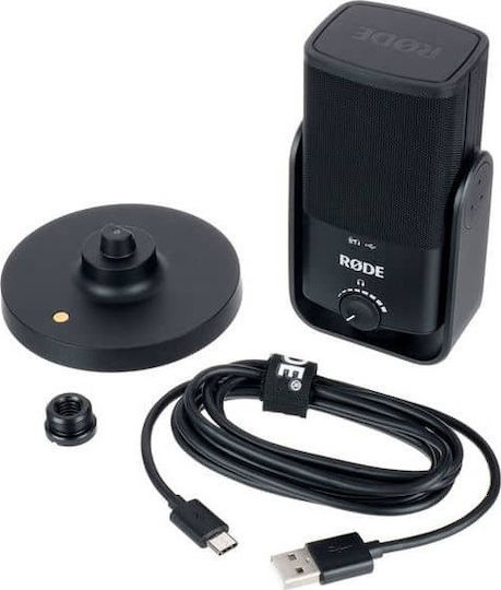 Rode NT-USB Mini Кондензаторен Микрофон Настолен за Вокали в Черен Цвят