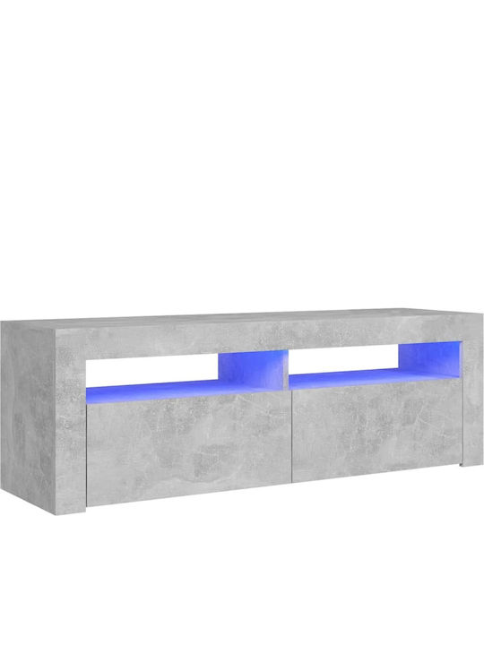 Mobilier TV din lemn cu Iluminare LED Beton gri Μ120xΠ35xΥ40cm