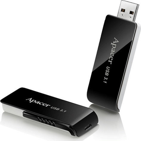 Apacer AH350 64GB USB 3.0 Stick Μαύρο