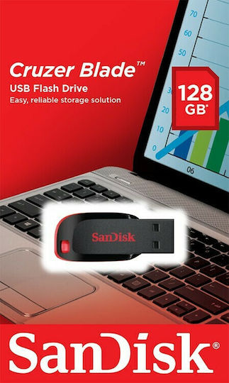 Sandisk Cruzer Blade 128GB USB 2.0 Stick Black