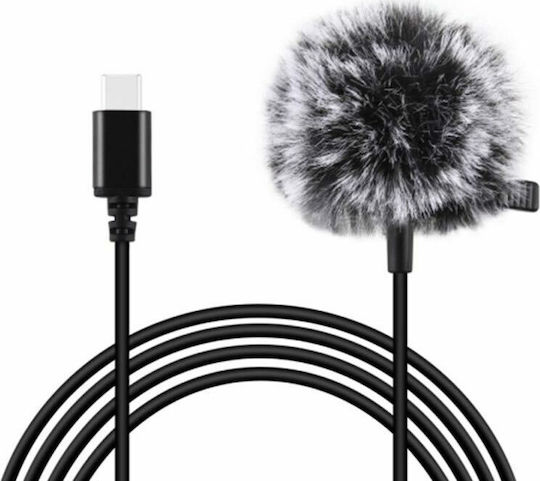Puluz PU425 Electret Microphone with USB Type-C Πέτου, Clip On Journalistic