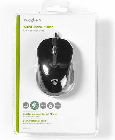 Nedis Wired Desktop Mouse Cu fir Mouse Negru