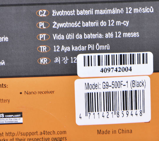 A4Tech G9-500F Wireless Mouse Black