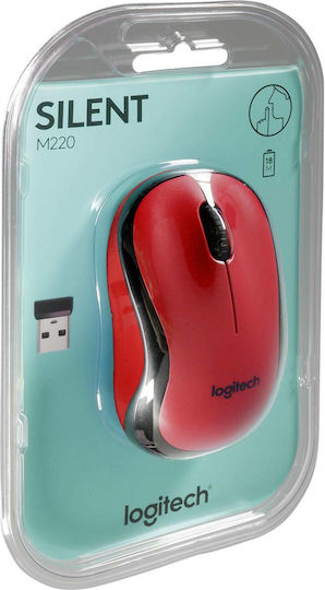 Logitech M220 Silent Ασύρματο Ποντίκι Κόκκινο