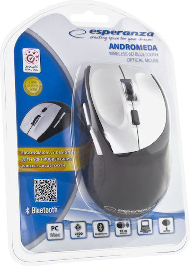 Esperanza Adromeda Ασύρματο Bluetooth Ποντίκι Ασημί