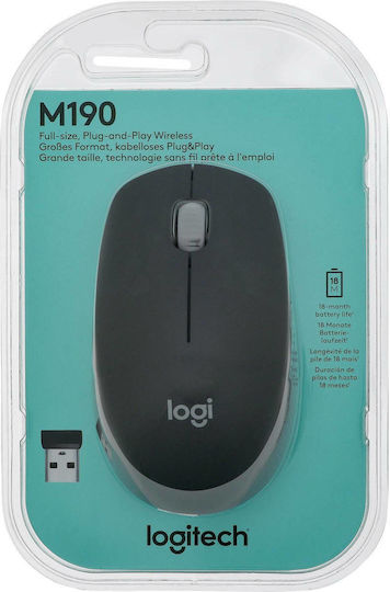 Logitech M190 Ασύρματο Ποντίκι Mid Grey