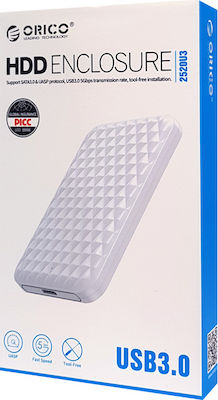 Orico Case for Hard Drive 2.5" SATA III with Connection USB 3.0 White