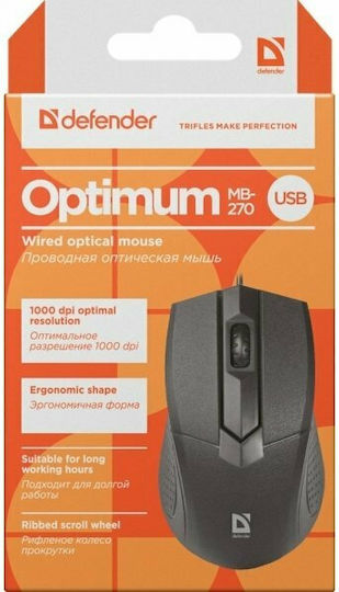 Defender Optimum MB-270 Ενσύρματο Ποντίκι Μαύρο