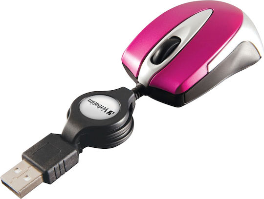 Verbatim Go Mini Ενσύρματο Mini Ποντίκι Hot Pink