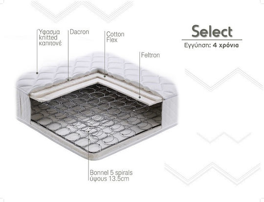 Linea Strom Select Διπλό Ορθοπεδικό Στρώμα 150x200x19cm με Ελατήρια