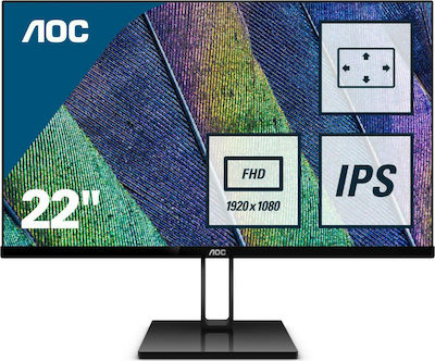 AOC 22V2Q IPS Monitor 21.5" FHD 1920x1080 με Χρόνο Απόκρισης 5ms GTG