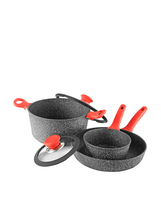 Luigi Ferrero Luigi Ferrero Aluminum Pan with Lid with Stone Interior Coating 26cm