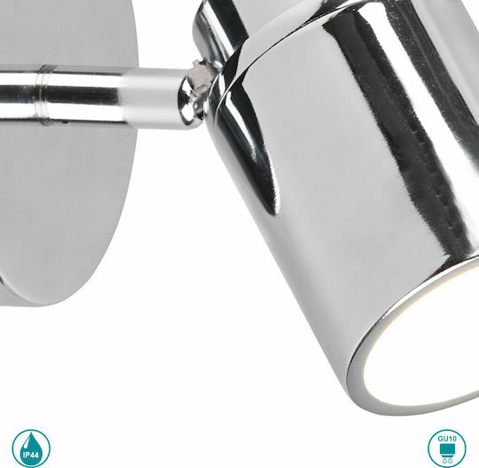 Trio Lighting Μονό Σποτ με Ντουί GU10 σε Ασημί Χρώμα