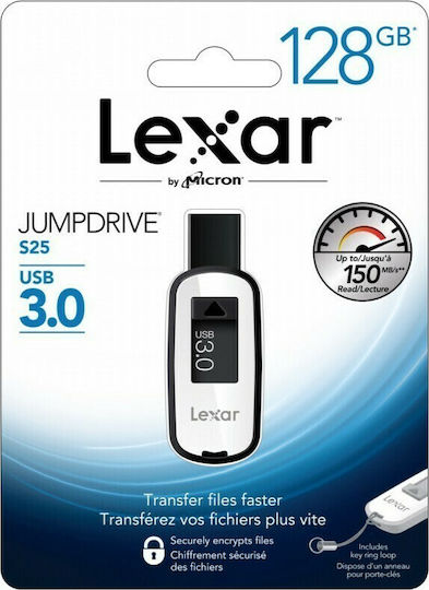 Lexar JumpDrive S25 128ГБ USB 3.0 Стик Бял