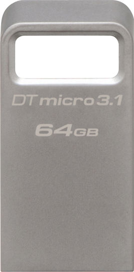 Kingston DataTraveler Micro 64ГБ USB 3.1 Стик Сив