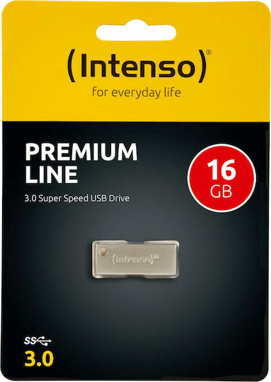 Intenso Premium Line 16GB USB 3.0 Stick Ασημί