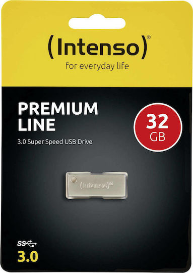 Intenso Premium Line 32GB USB 3.0 Stick Ασημί