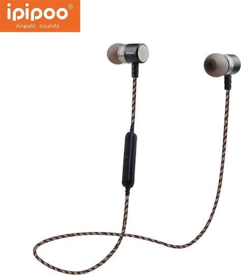 Ipipoo IL95BL In-ear Bluetooth Handsfree Ακουστικά με Αντοχή στον Ιδρώτα Μαύρα