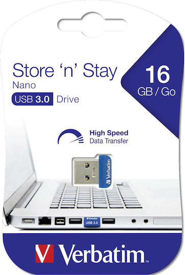 Verbatim Store 'n' Stay Nano 16GB USB 3.0 Stick Blau
