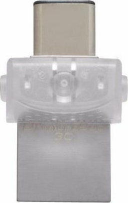 Kingston DataTraveler microDuo 3C 64GB USB 3.1 Stick με σύνδεση USB-A & USB-C Ασημί