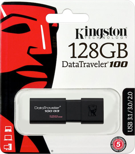 Kingston DataTraveler 100 G3 128GB USB 3.0 Stick Black