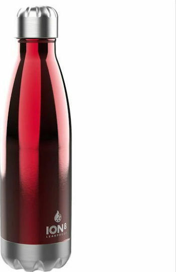 Ion8 Leak Proof Steel Bottle Thermos Stainless Steel BPA Free 500ml Red