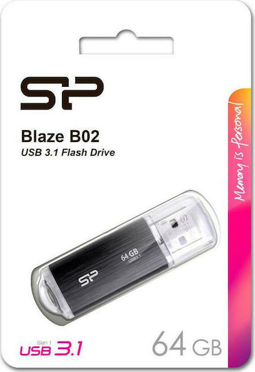 Silicon Power Blaze B02 64GB USB 3.1 Stick Negru