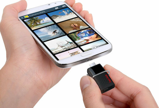 Sandisk Ultra Dual V2 64GB USB 3.0 Stick με σύνδεση USB-A & micro USB-B Μαύρο