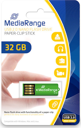 MediaRange 32GB USB 2.0 Stick Πράσινο