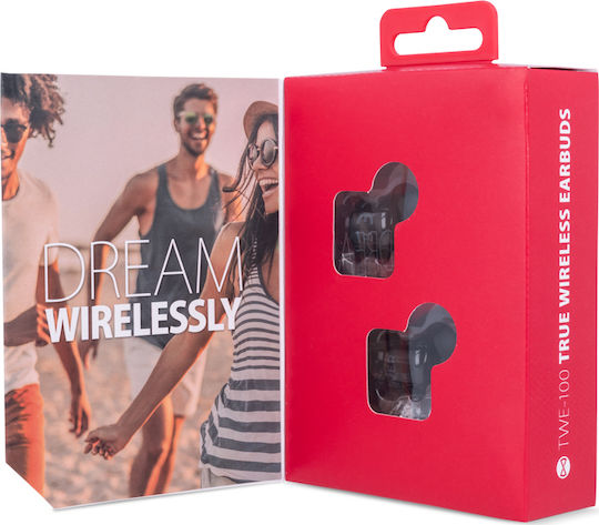 Forever TWE-100 In-ear Bluetooth Handsfree Ακουστικά με Θήκη Φόρτισης Μαύρα