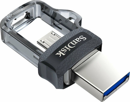 Sandisk Ultra Dual Drive M3.0 64GB USB 3.0 Stick with connection USB-A & micro USB-B Black
