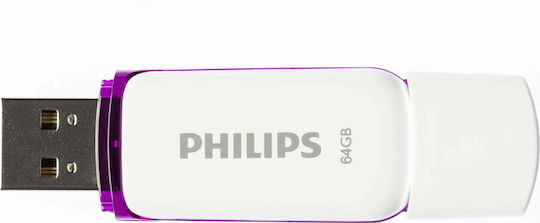 Philips Snow 64ГБ USB 2.0 Стик Лилав
