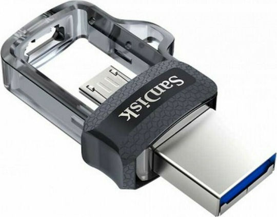 Sandisk Ultra Dual Drive M3.0 16GB USB 3.0 Stick με σύνδεση USB-A & micro USB-B Μαύρο