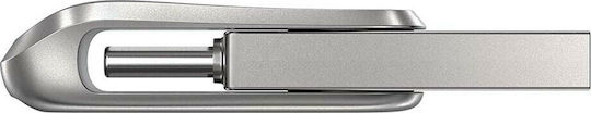 Sandisk Ultra Dual Drive Luxe 256GB USB 3.1 Stick with connection USB-C & USB-A Silver