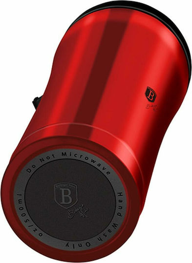 Berlinger Haus Steel Coffee Mug Glass Thermos Stainless Steel 500ml Burgundy with Mouthpiece