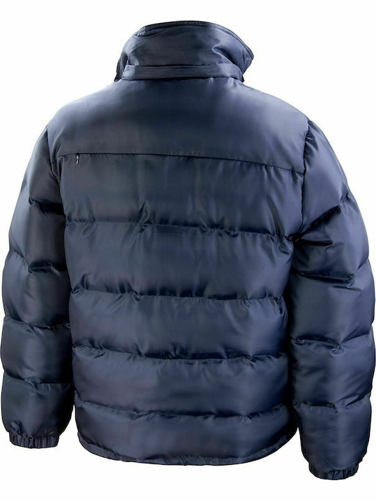 Result Men's Winter Puffer Jacket Waterproof and Windproof Navy Blue