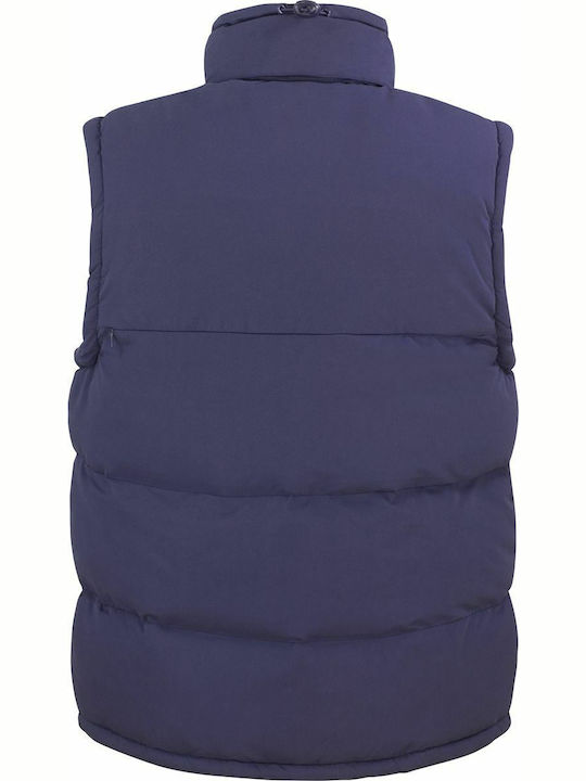 Sleeveless Jacket Puffer Windproof Navy Blue