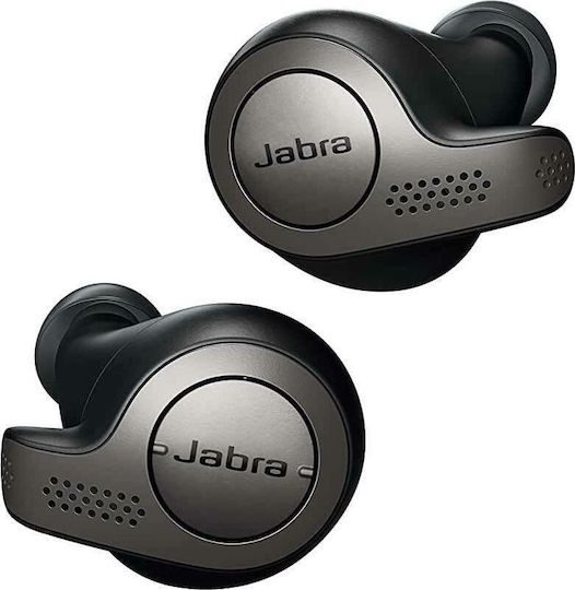 Jabra Elite 65t In-ear Bluetooth Handsfree Ακουστικά με Αντοχή στον Ιδρώτα και Θήκη Φόρτισης Titanium Black