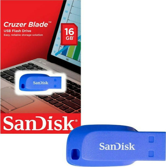 Sandisk Cruzer Blade 16GB USB 2.0 Stick Blue