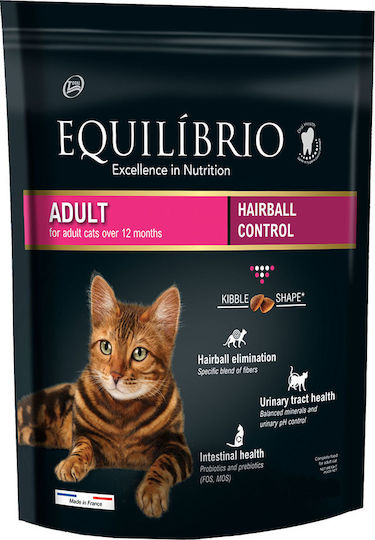 Equilibrio Adult Hairball Control Суха Храна за Възрастни Котки с Чувствителна Уринарна Система с Пилешко 7.5кг