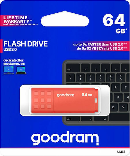 GoodRAM UME3 64GB USB 3.0 Stick Orange