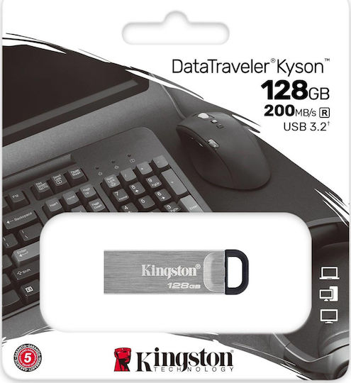 Kingston DataTraveler Kyson 128GB USB 3.2 Stick Silver