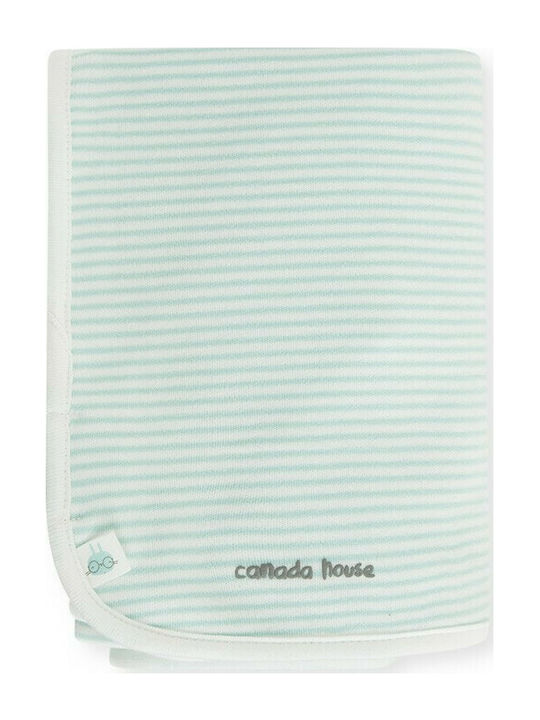 Canada House Blanket Nursery Swaddling Blankets Interlock Turquoise 90x90cm