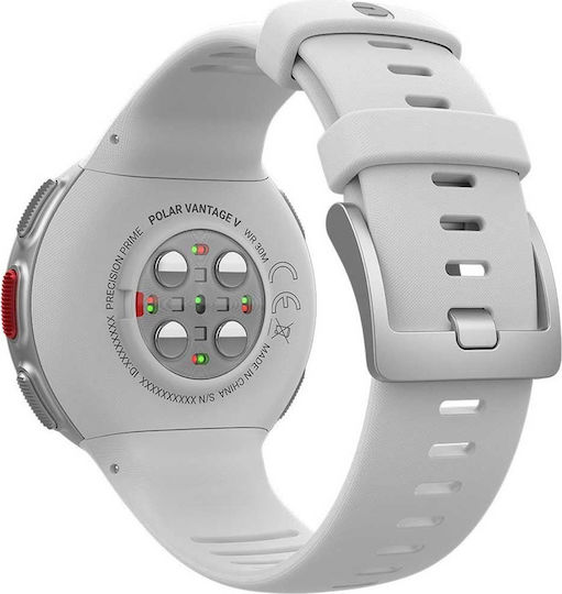 Polar Vantage V Edelstahl 46mm Wasserdicht Smartwatch (Weiß)