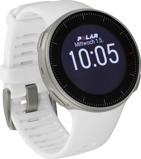 Polar Vantage V Edelstahl 46mm Wasserdicht Smartwatch (Weiß)