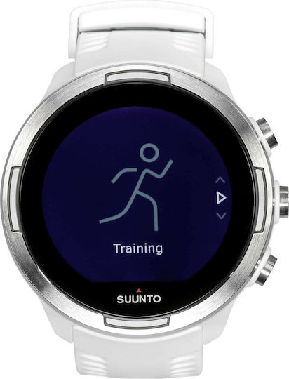 Suunto 9 Baro Stainless Steel 50mm Waterproof Smartwatch with Heart Rate Monitor (White)