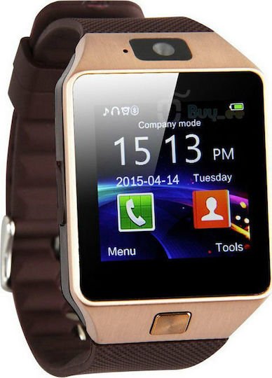 DZ09 43mm Smartwatch with SIM (Rose Gold)