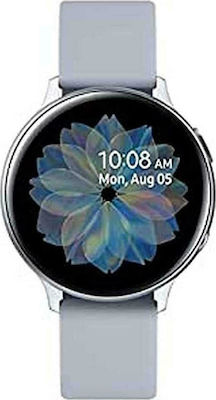 Samsung Galaxy Watch Active2 Aluminium 44mm Αδιάβροχο με Παλμογράφο (Ασημί)